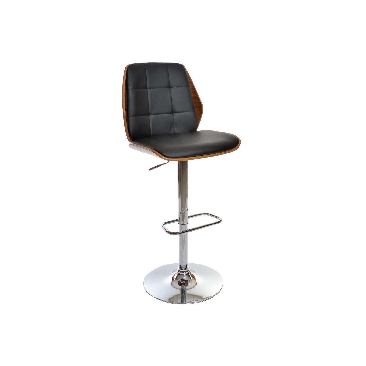 SILLA PU NOGAL 50X52X121 AJUSTABLE CROMADO NEGRO FIJALO MB208344