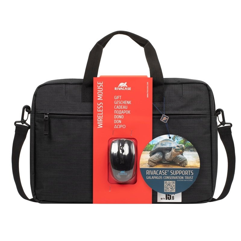 Rivacase bundle 06 8038 black briefcase for laptop up to 15.6"" wireless mouse