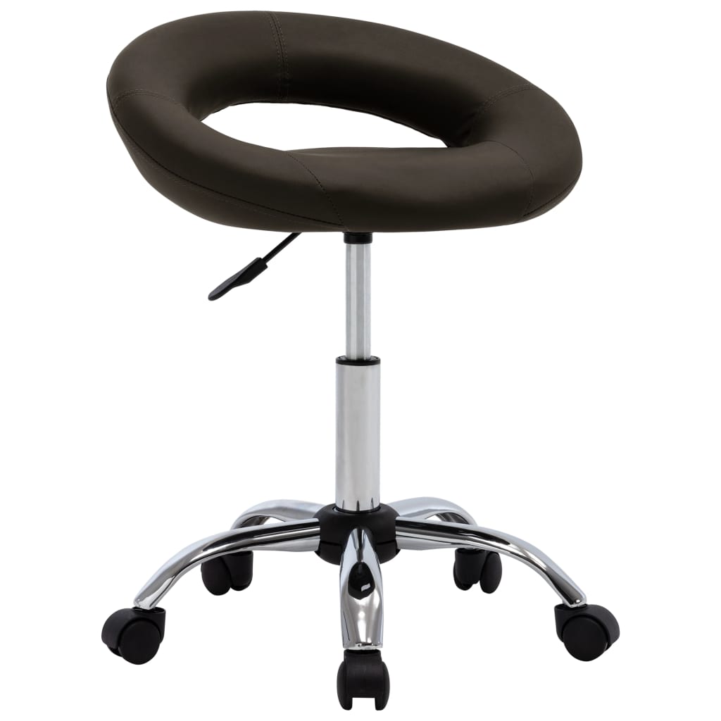 vidaXL Silla de comedor giratoria cuero sintético marrón