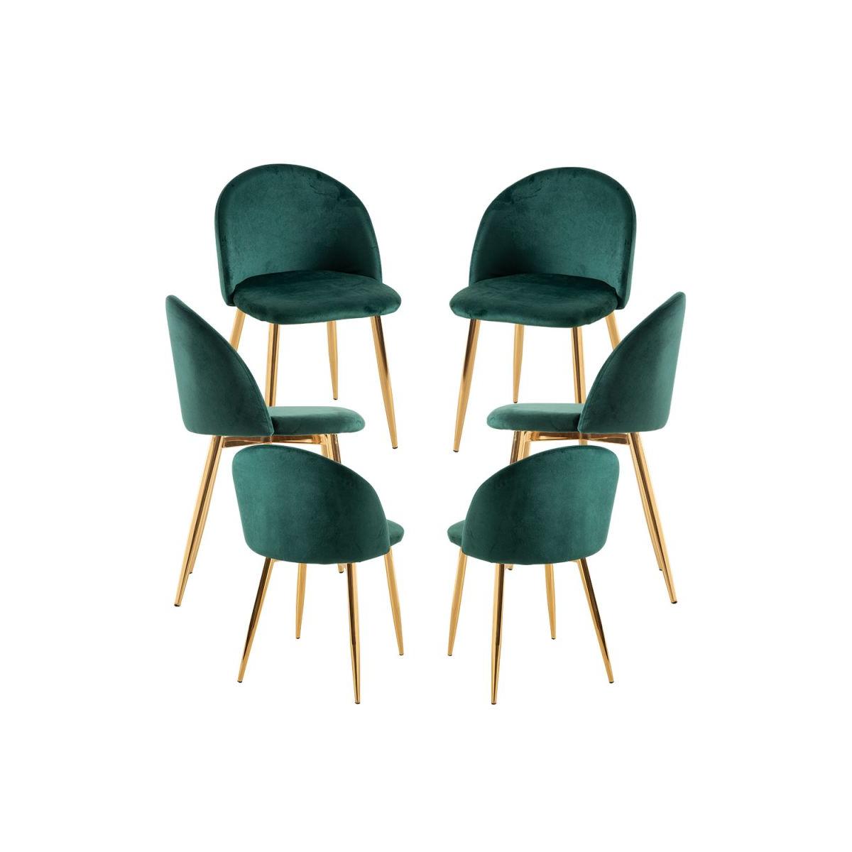 Regalos Miguel - Packs Sillas Comedor - Pack 6 Sillas Vint Terciopelo Golden - Verde