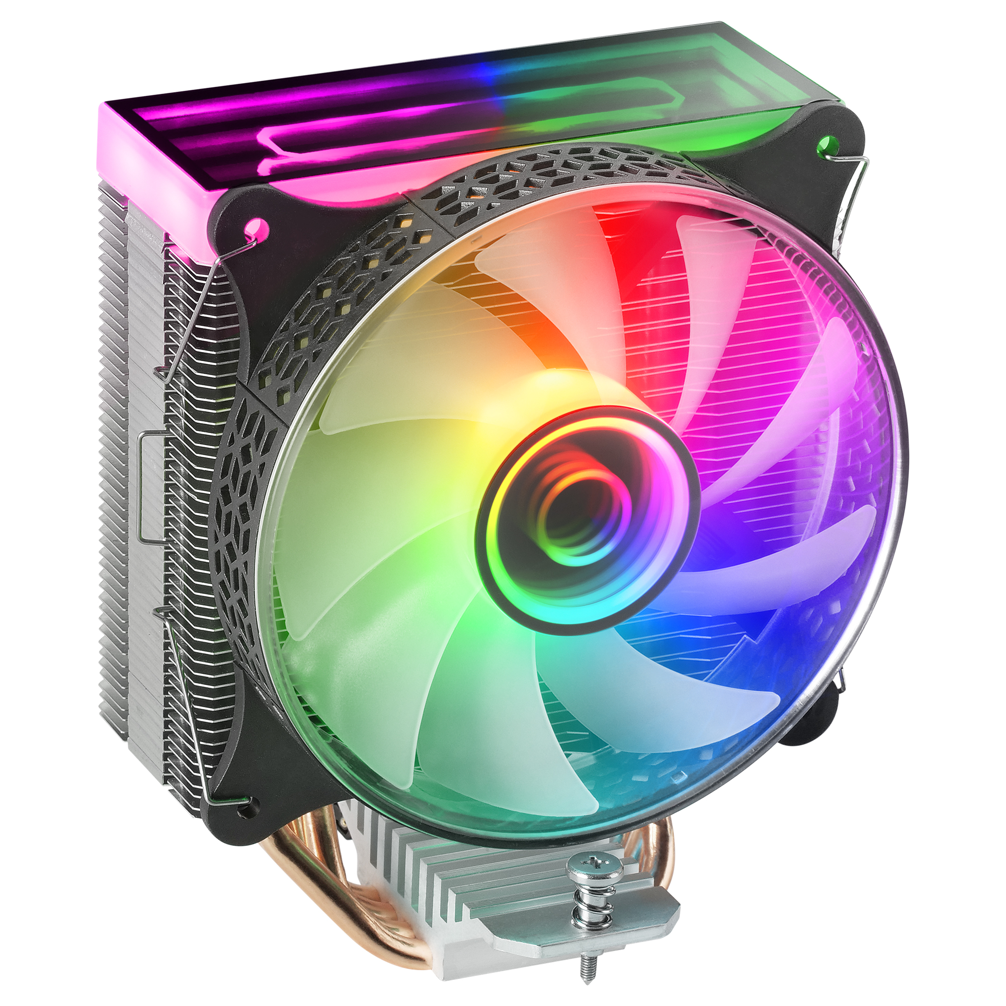 Mars Gaming MCPU-VR, Disipador CPU, Doble iluminación ARGB Infinity Mirror, 4 Heatpipes HCT, TDP 180W, Disipador de Calor Negro, Rosa o Blanco