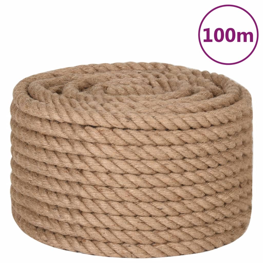 vidaXL Cuerda Soga Cordel Mecate Cabo para Bricolaje 100% Yute 100 m de Longitud Diámetro 4 mm,  6 mm,  8 mm y mas