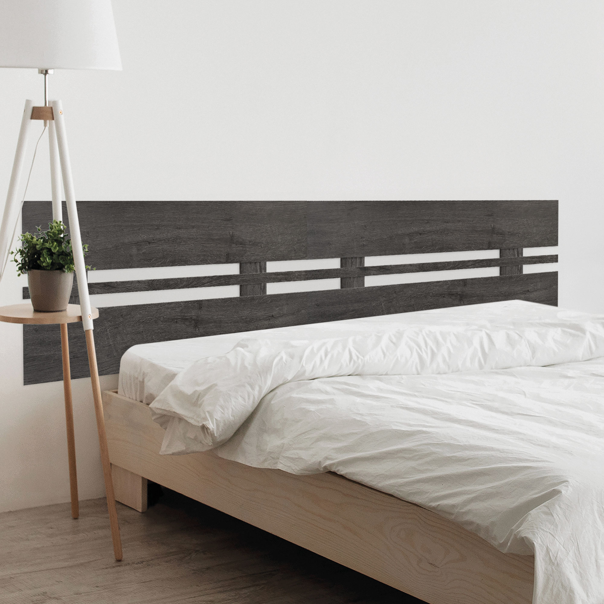 DHOME Cabecero de Madera reciclada DM Horizontal Ancho DUAL Cama Palets Herrajes incluidos