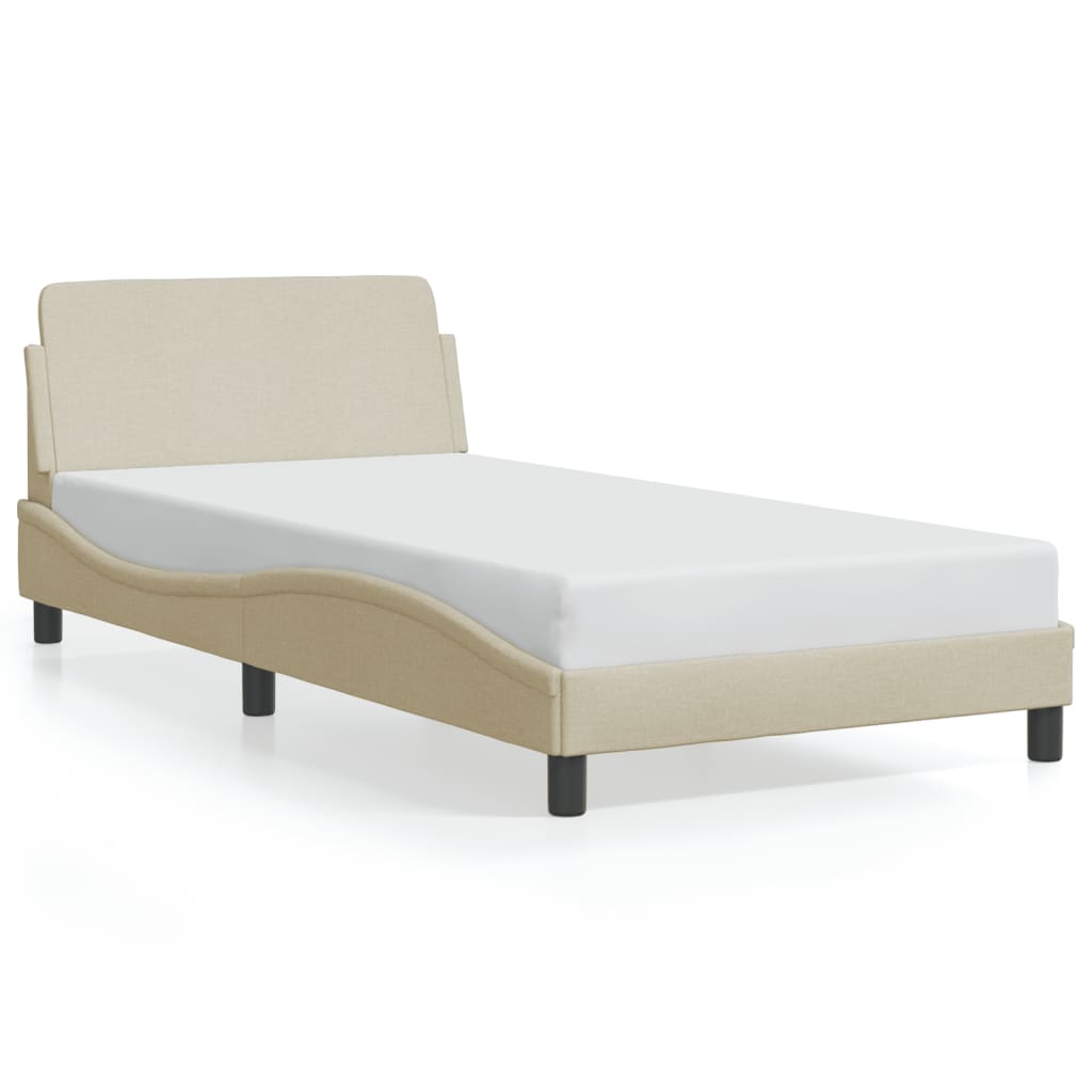 vidaXL Estructura de cama Dover tela crema 100x200 cm
