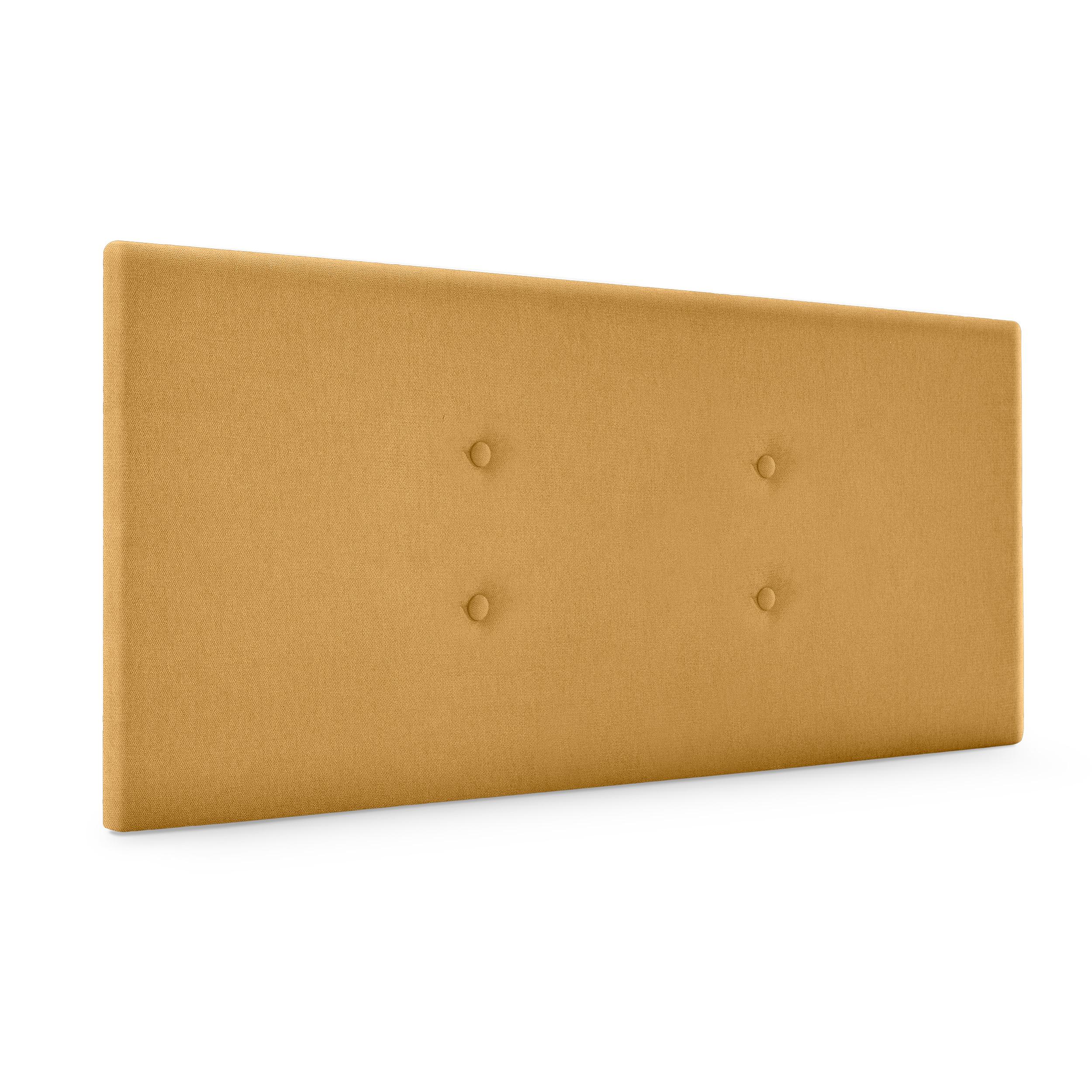 DHOME Cabecero de Polipiel o Tela Acualine con 2 Hileras de Botones Colores Cabezal Tapizado Cama Lujo (Mostaza Tela)