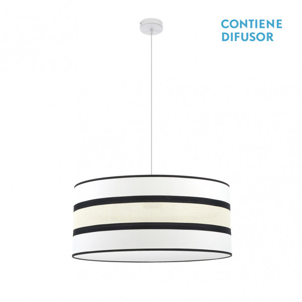 FABRILAMP Colgante con pantalla modelo Karla 3 luces Blanco/beis