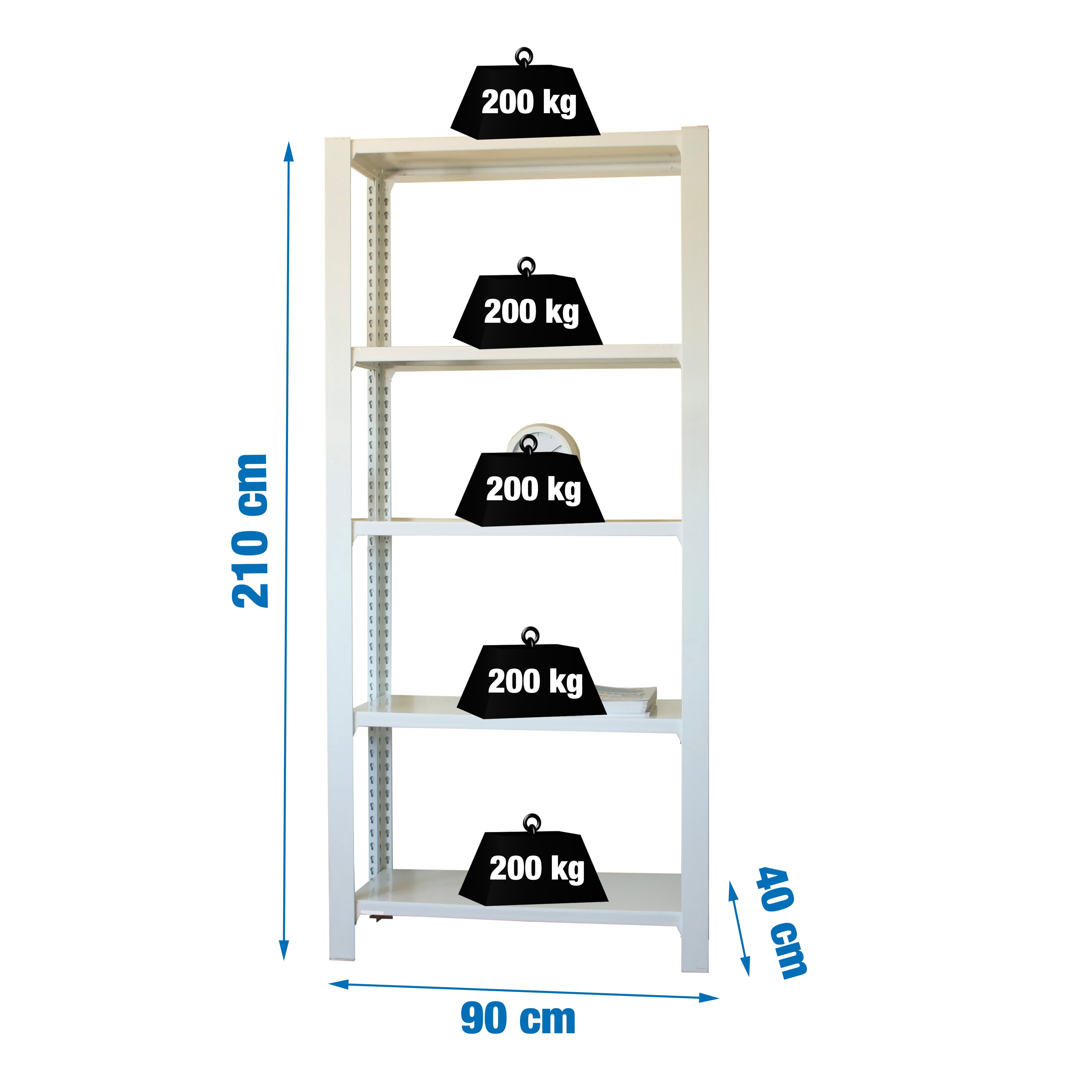 Estantería SIMONRACK Officlick 5/400 wood i.m. Blanco/blanco