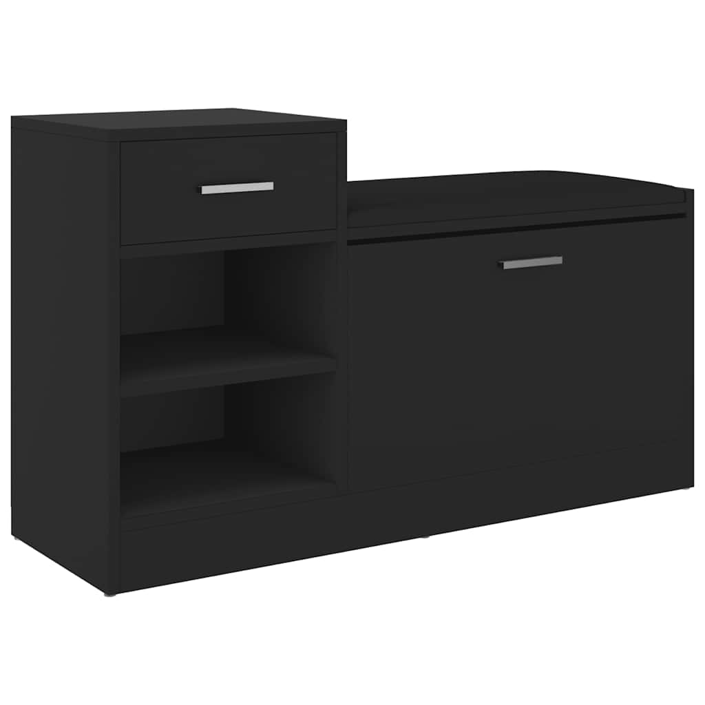 vidaXL Banco Zapatero Contrachapada 94,5x31x57cm Pasillo Entrada Vestíbulo Color Blanco,  Gris,  Negro