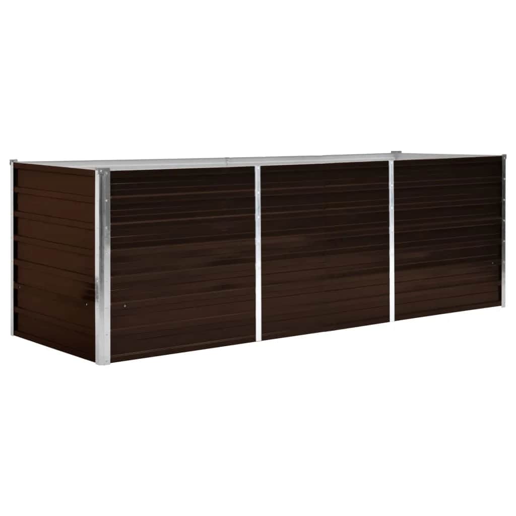 vidaXL Arriate de acero galvanizado marrón 240x80x77 cm