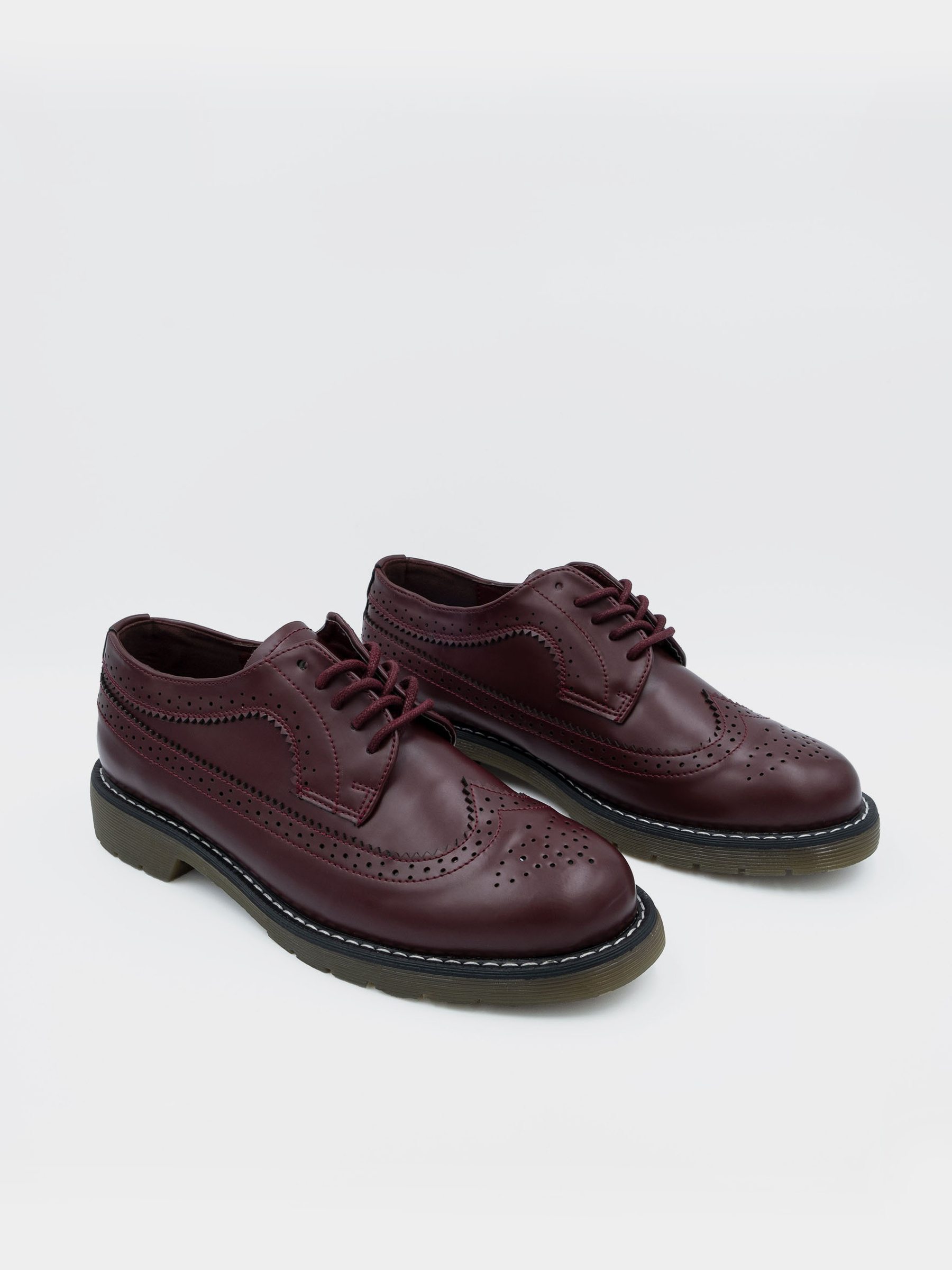 Zapatos Planos Mujer, Zapatos Oxford con Cierre de Cordones y Punta Decorada, Cómodo y Versátil para Uso Diario y Formal