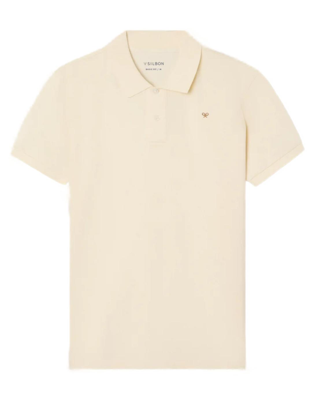 Polo Silbon regular fit clasico liso crema de hombre