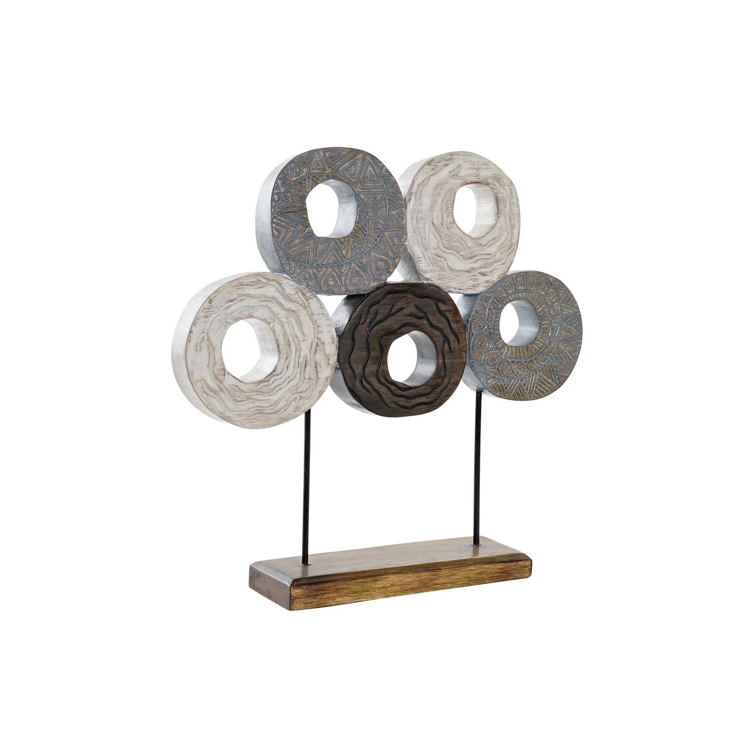 DECORACION ALBASIA HIERRO 49X10X47 CIRCULOS DH194458