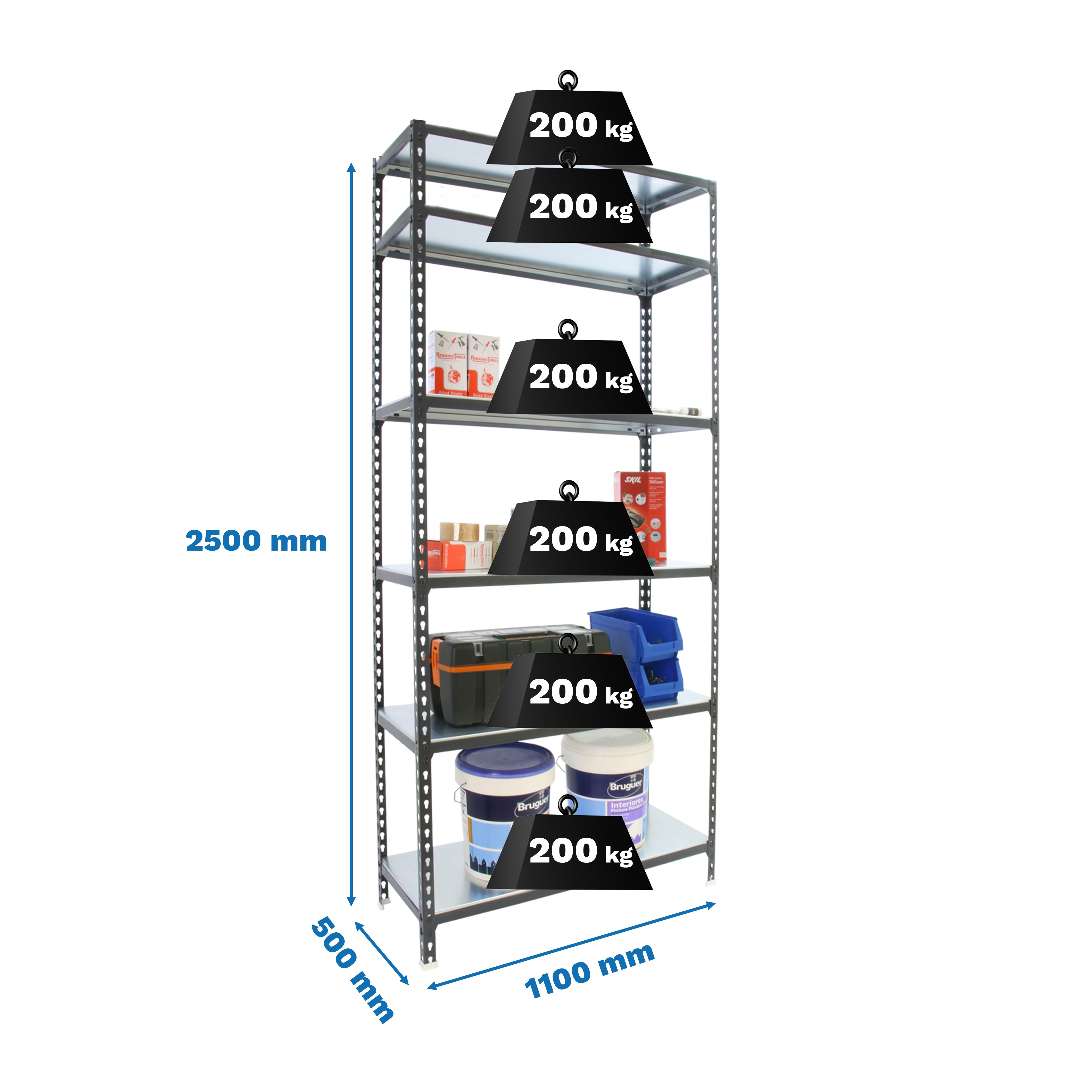 Estantería SIMONRACK Simonclick superplus 6/500 antracita/blanco