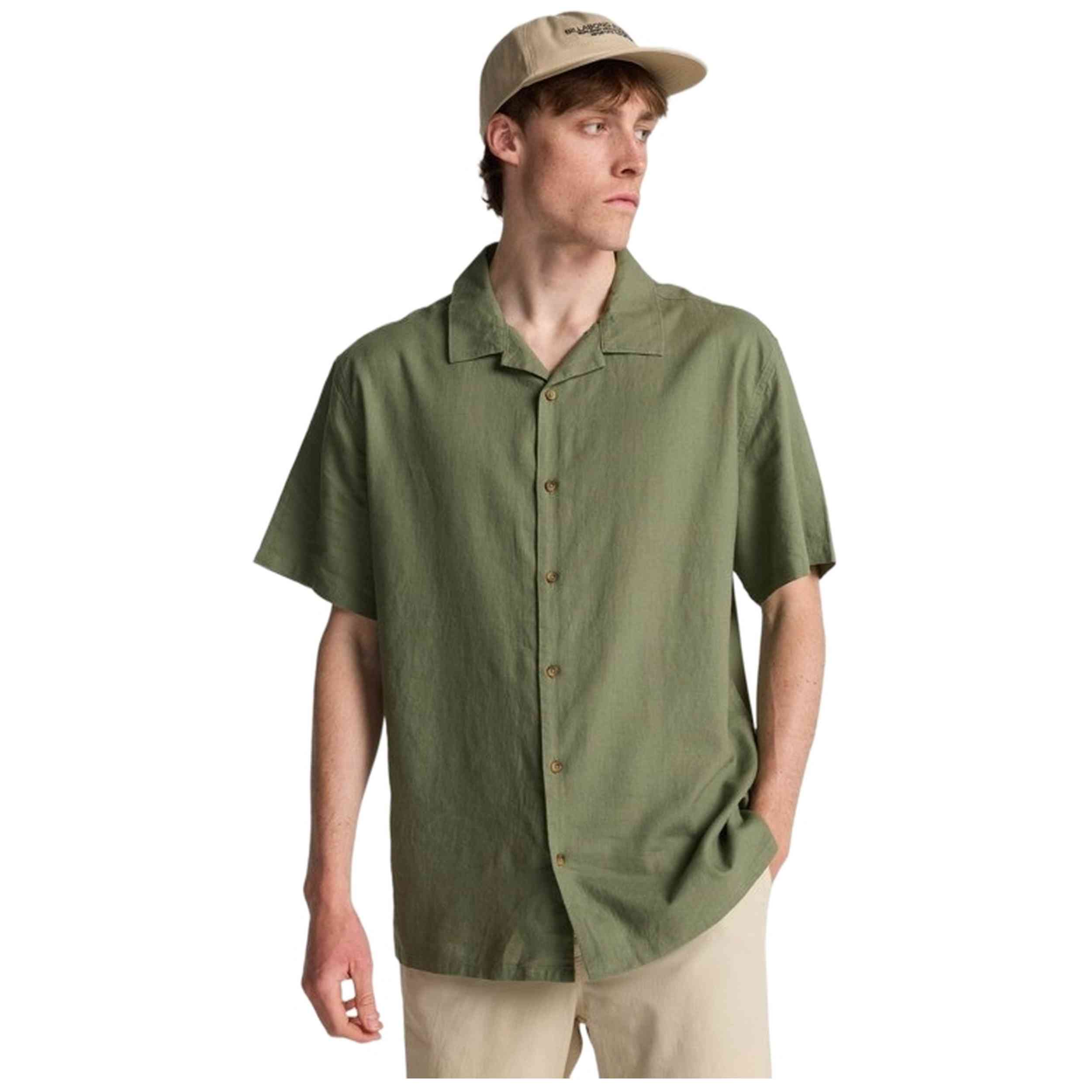Camisa Billabong modelo Vacay Linen Ss en color Verde