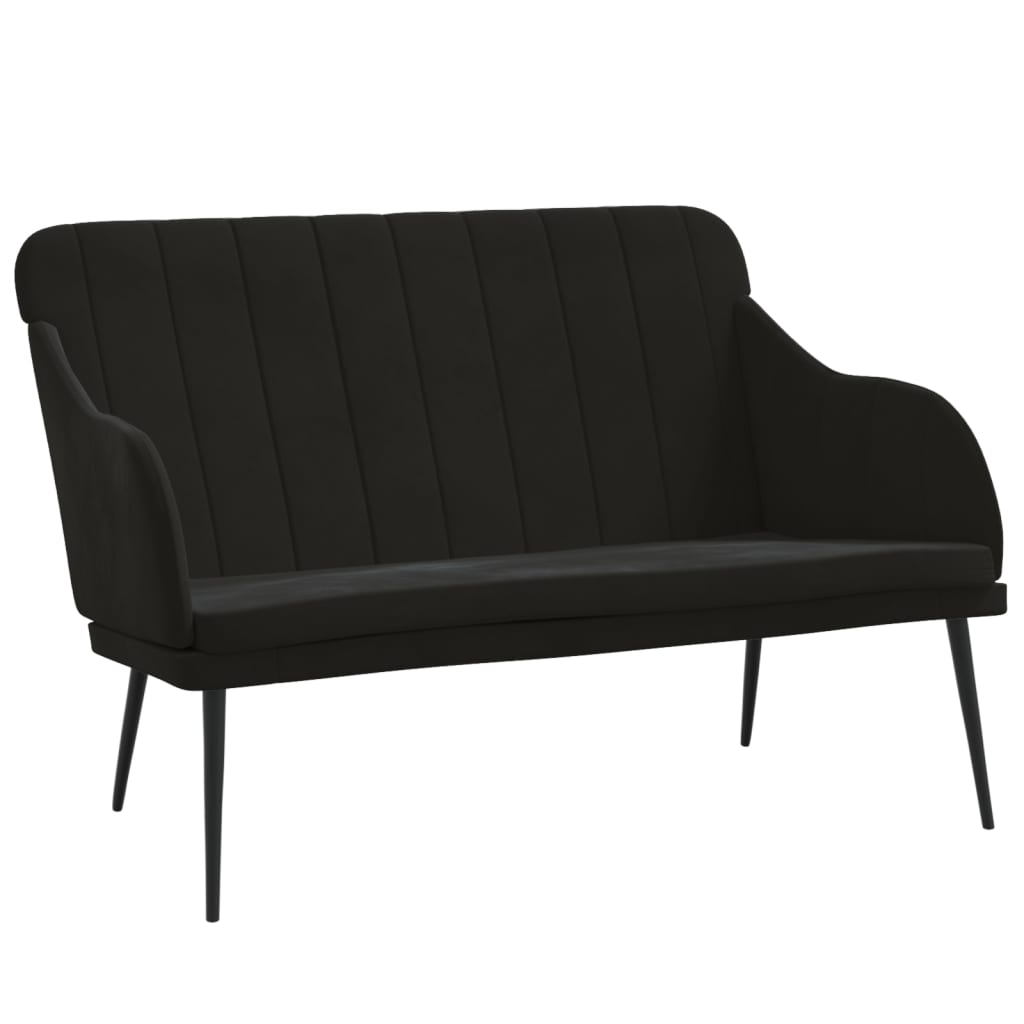 vidaXL Banco de terciopelo negro 110x76x80 cm