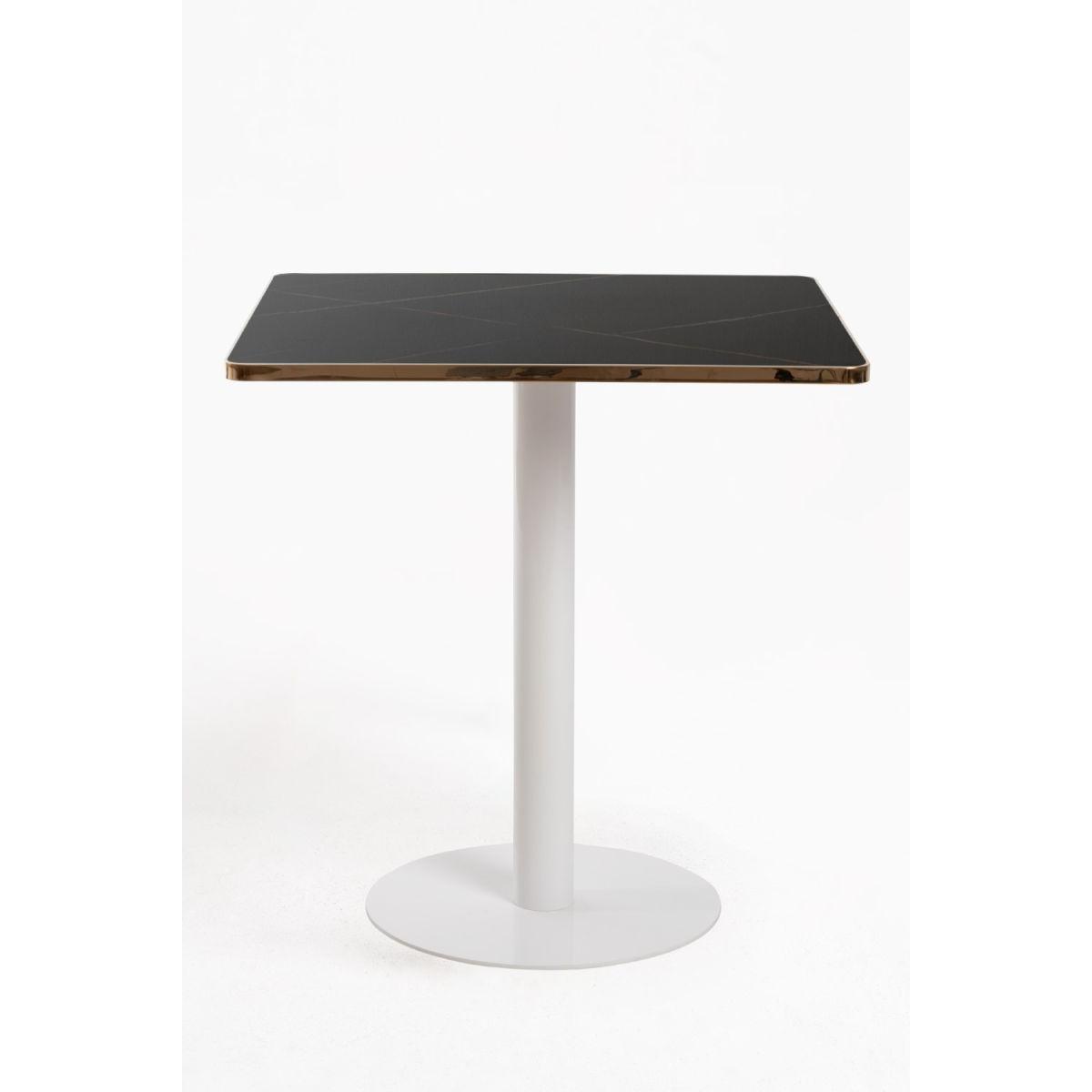Regalos Miguel - Mesas Bar - Mesa Firro Cuadrada 70cm Blanca - Negro