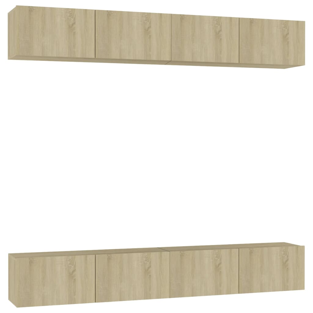 vidaXL Muebles de salón 4 piezas 100x30x30 cm, Mueble de Salon, Mueble TV, Mueble TV salon, Mesa de TV, Mueble tele