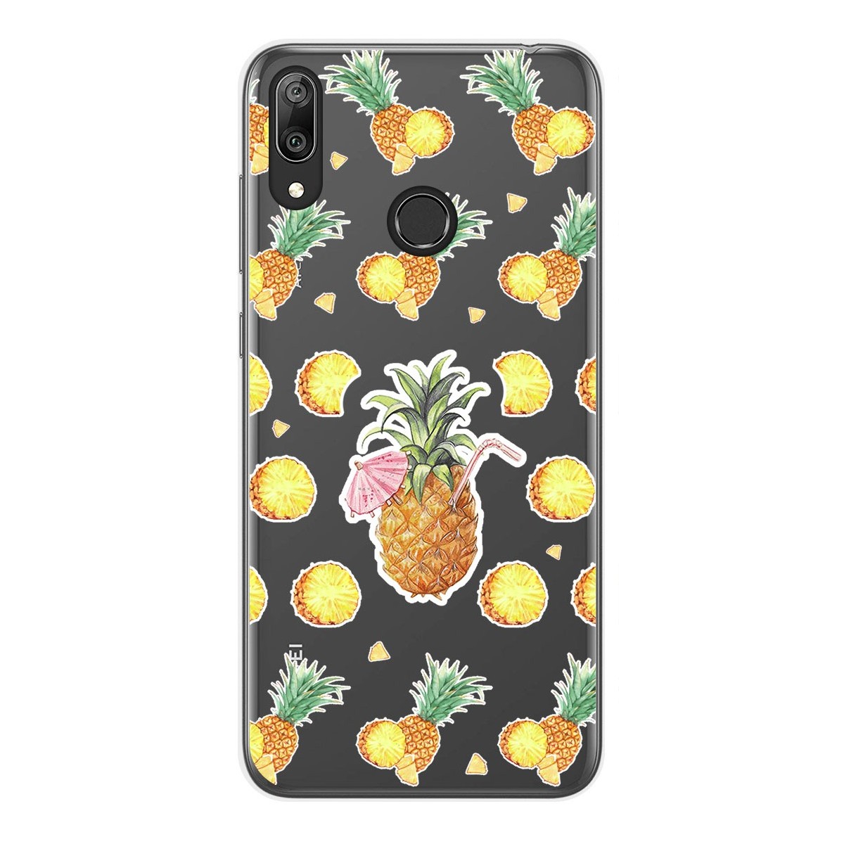 Tumundosmartphone Funda Gel Transparente para Huawei Y7 2019 diseño Piña Dibujos