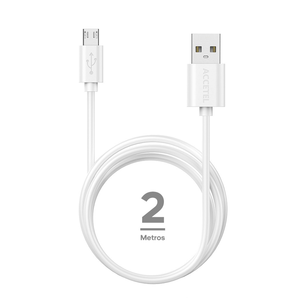 Cable Datos 2.1A - Micro USB Blanco (2M)