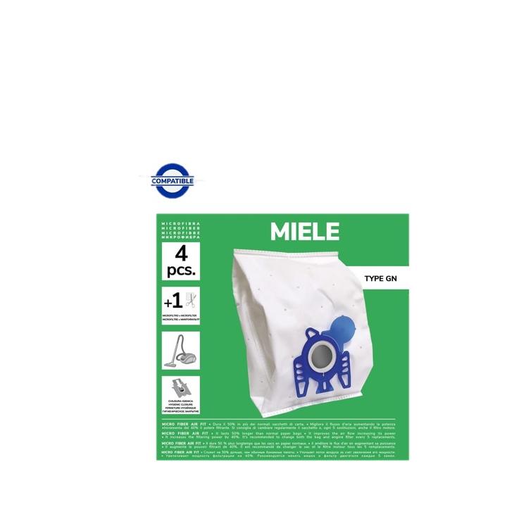 Pack de 4 Bolsas de Microfibra Compatibles con Aspiradoras Miele S2, S4, S5, S6, S8, Complete C2/C3, Classic C1 | +40% Poder Filtrante, Cierre Higiénico, con Filtro Recortable Incluido