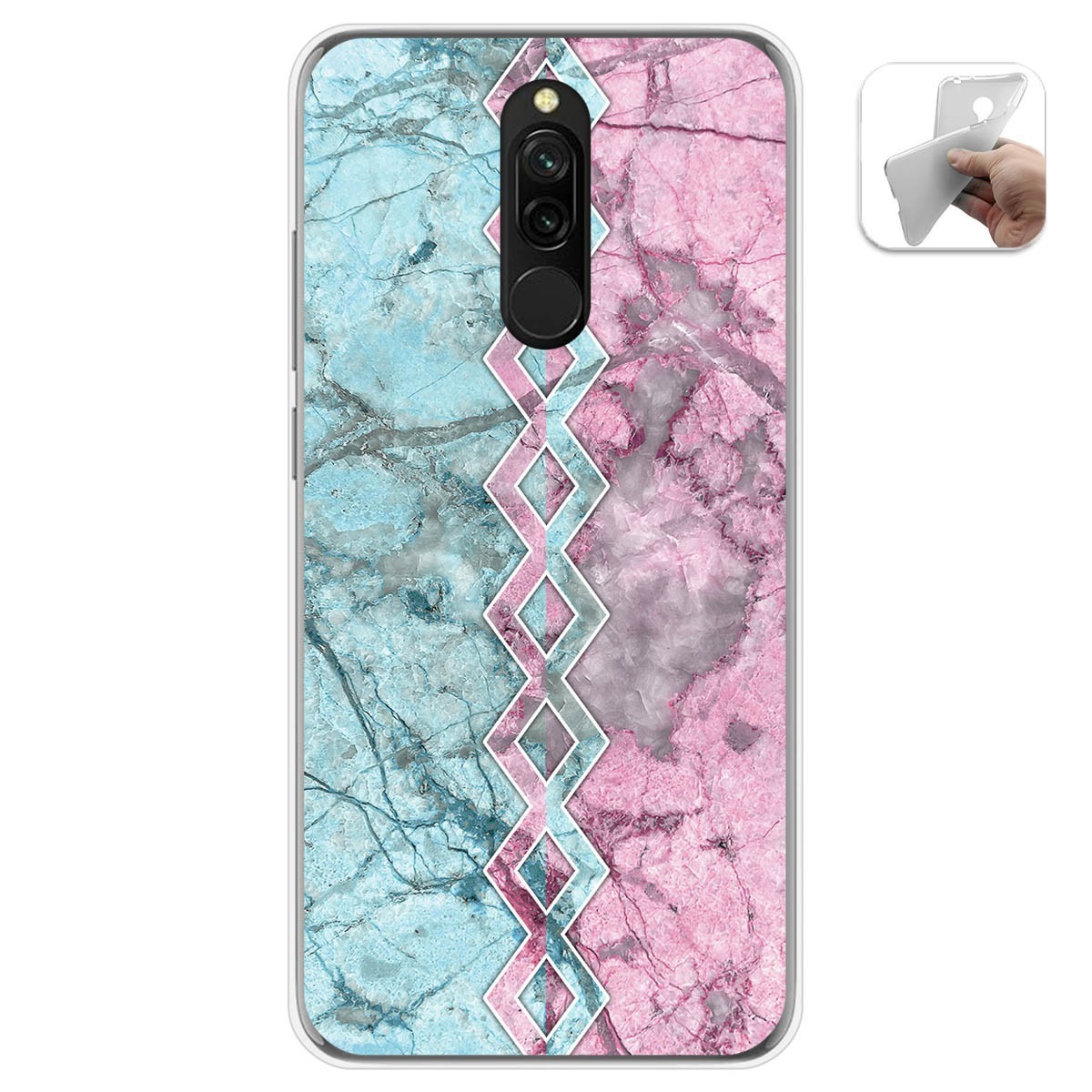 Tumundosmartphone Funda Gel Tpu para Xiaomi Redmi 8 diseño Mármol 08 Dibujos
