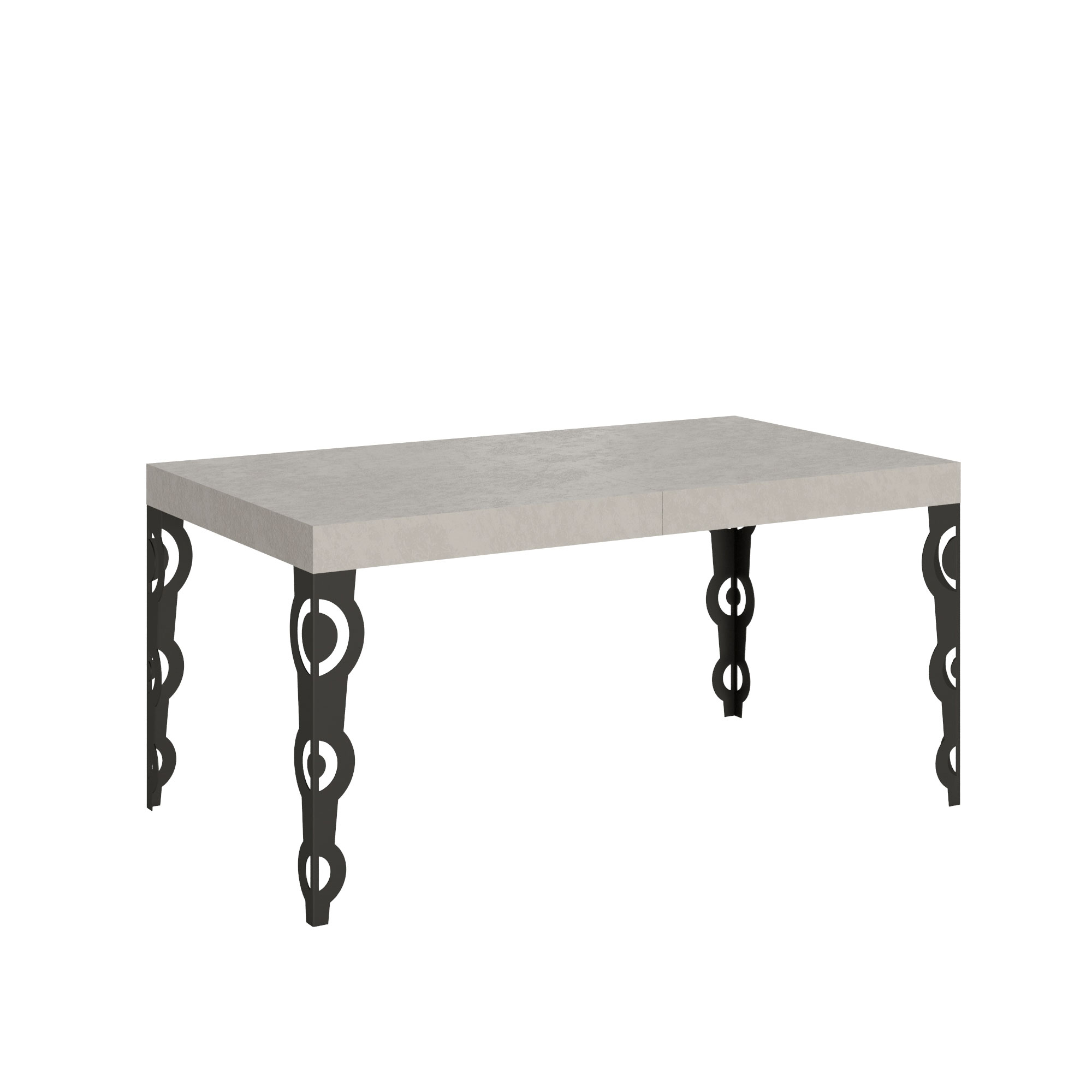 Mesa extensible Karamay de cachemira 160/264x90 cm con patas antracita - Itamoby