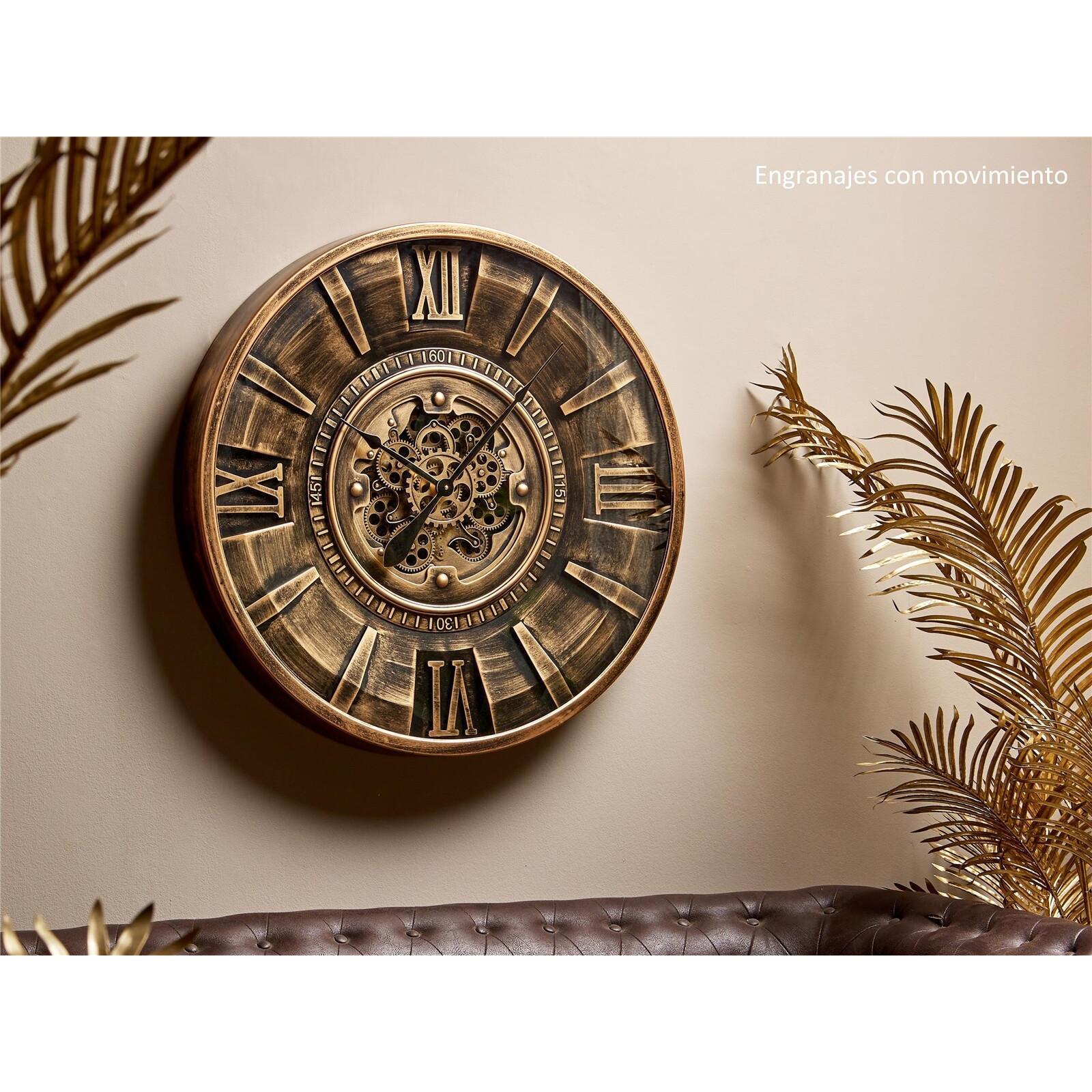 Reloj mecanismo pared bronze envejecido 80d. cms. 80dx10 cms. El mejor complemento para tu hogar lo encontrarás aquí.