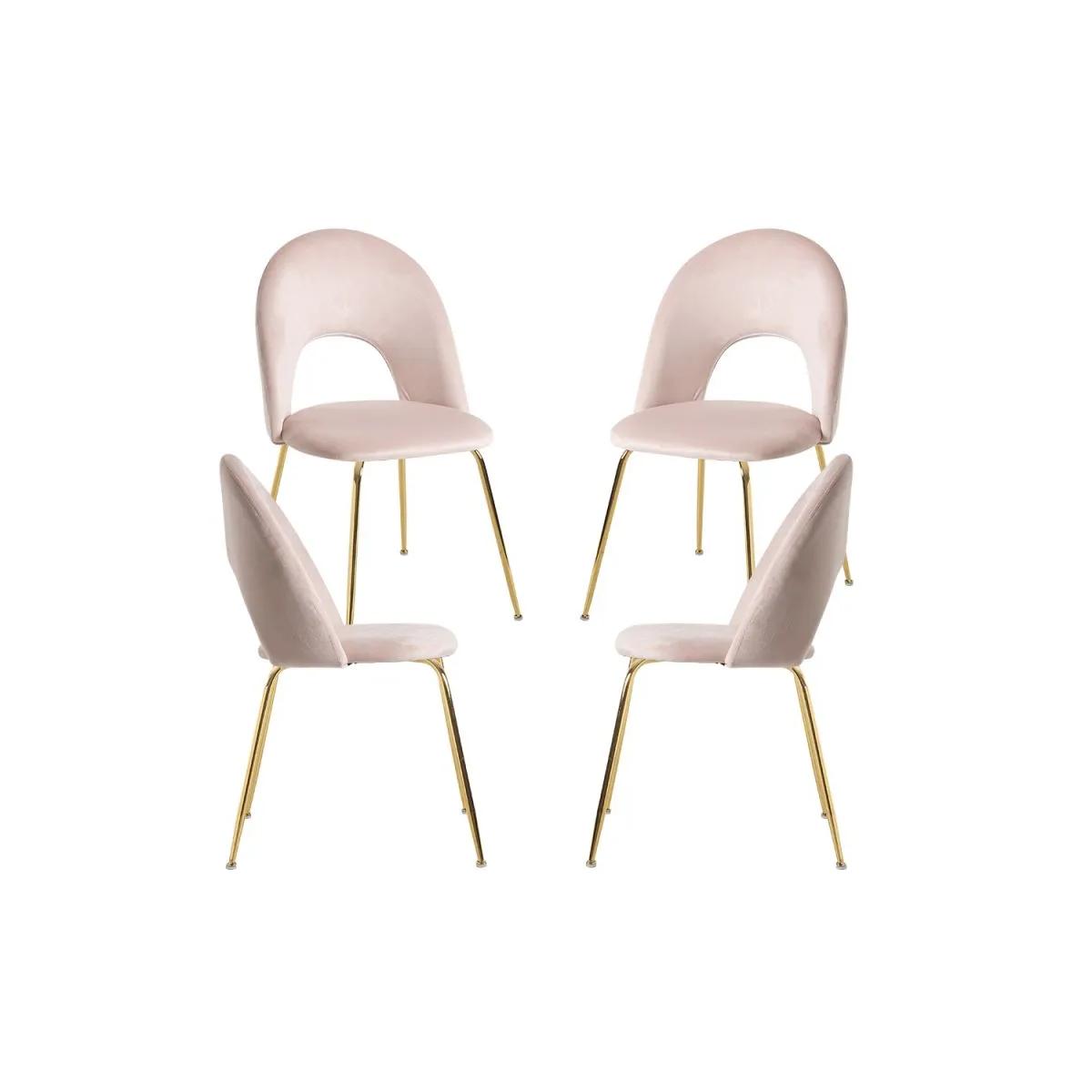 Regalos Miguel - Packs Sillas Comedor - Pack 4 Sillas Dawa Gold Terciopelo - Rosa