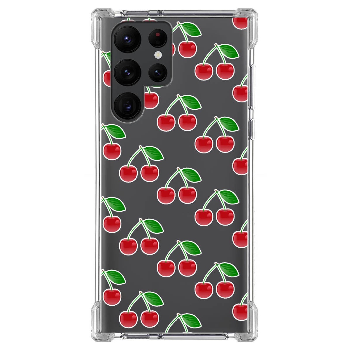 Funda Silicona Antigolpes para Samsung Galaxy S22 Ultra 5G diseño Cerezas Dibujos