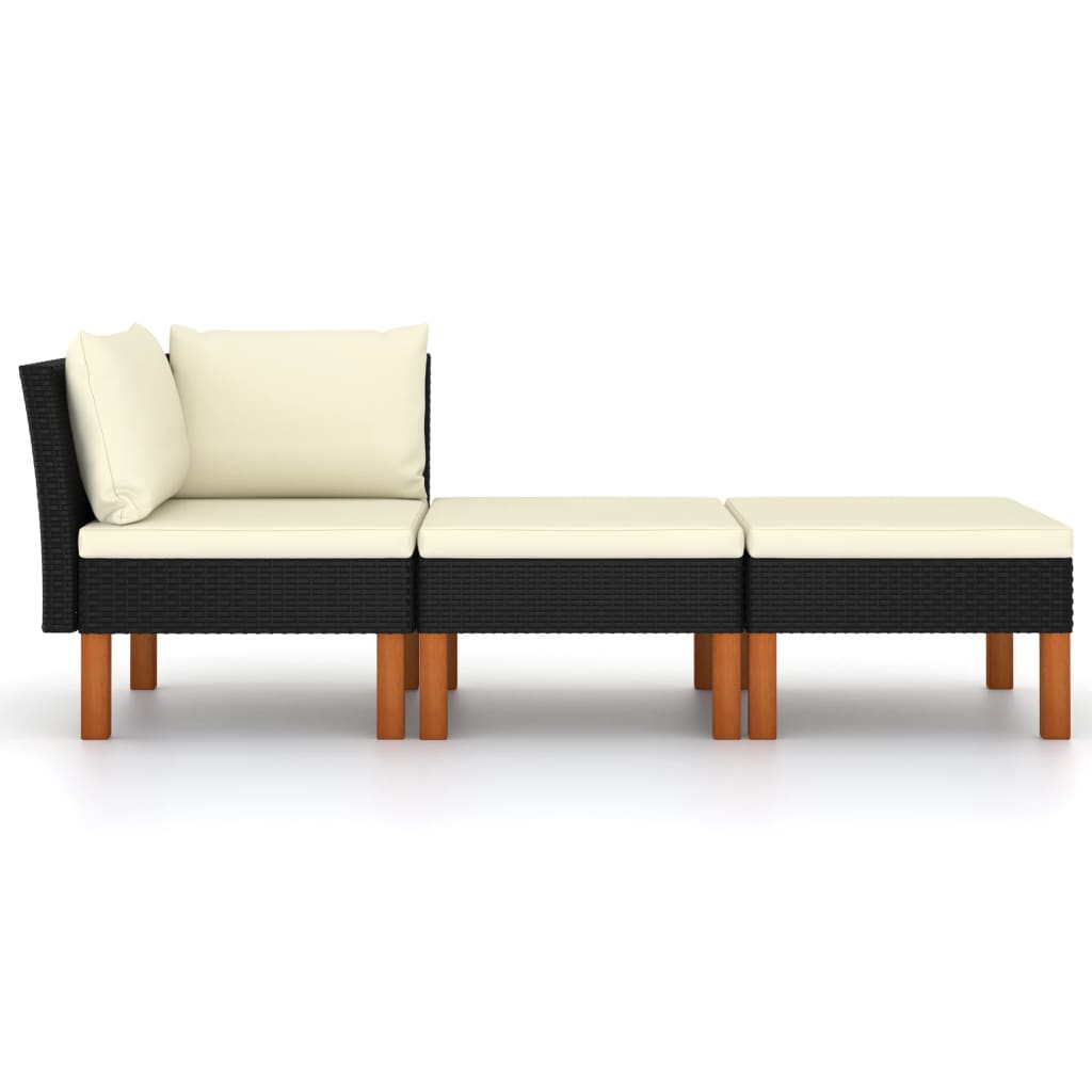 Vidaxl Set Muebles de Jardín Ratán Sintético Madera Eucalipto Gris