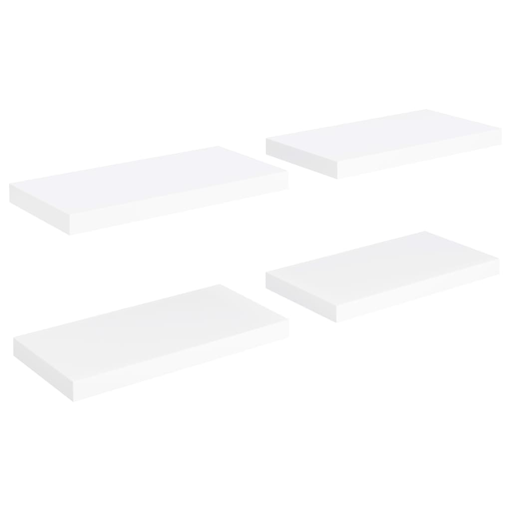 vidaXL Estantes flotantes de pared 4 uds MDF 50x23x3,8 cm Blanco brillante, negro brillante, gris brillante Mueble Almacenaje Estantería para Oficina, Estudio, Dormitorio Estantería/Librería/ mueble de Almacenamiento