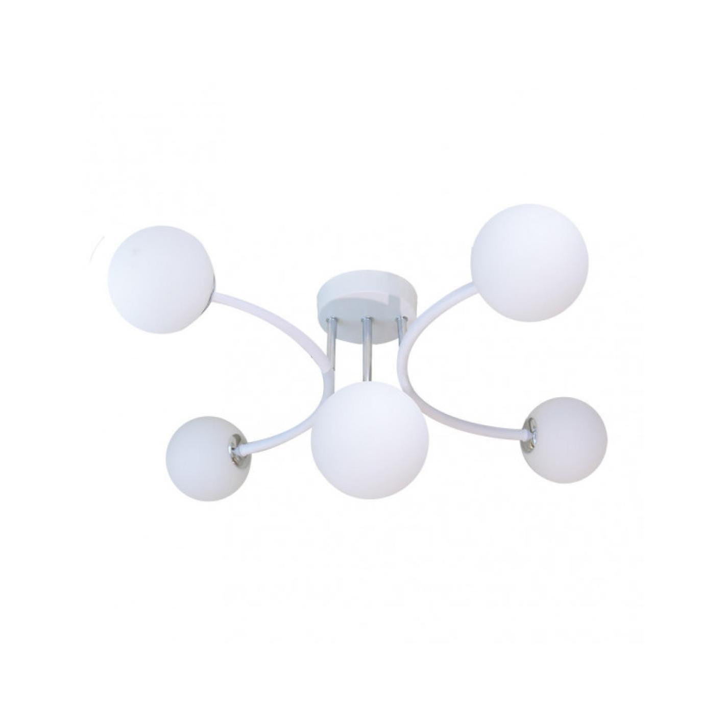 Fabrilamp - Lampara La Habana 5xg9 Blanco/cromo 48x46x22 Cm