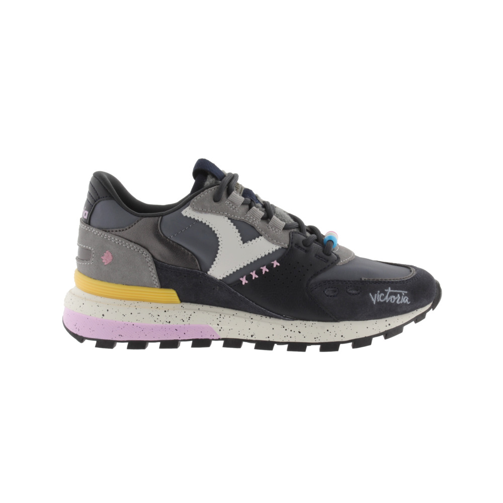 Victoria Luna Zapatillas de nylon con piezas de serraje y suela dentada 1156109