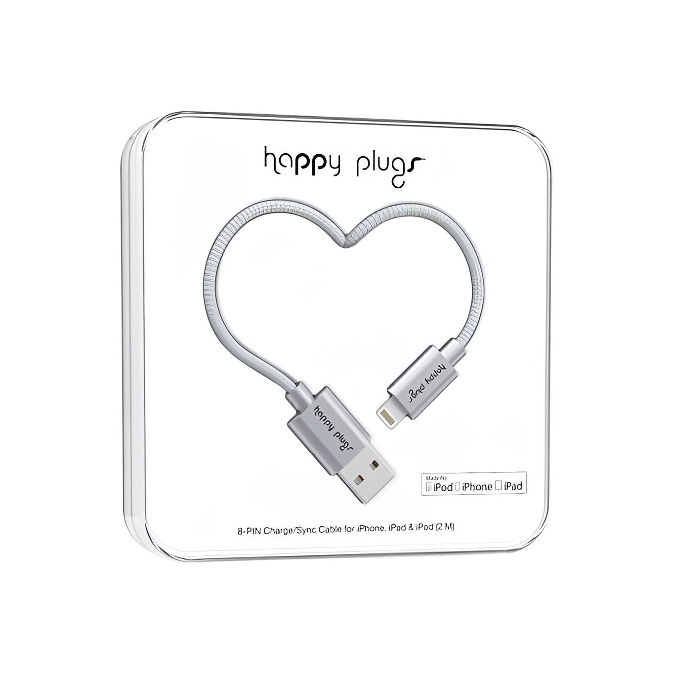 Happy Plugs Lightning a USB Cable de Carga –Space Gris