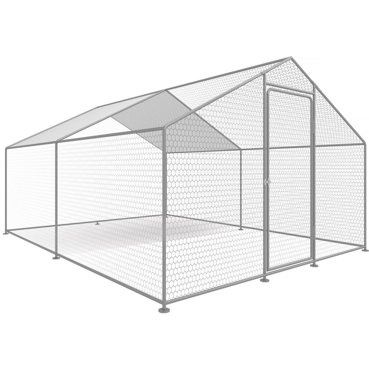 Habitat y Jardin - Gallinero 9 m² Recinto de malla 3 x 3 x 2 M acero galvanizado