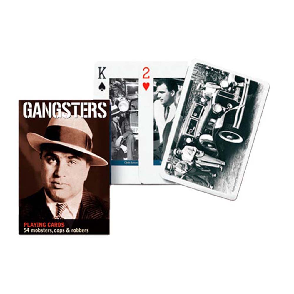 Piatnik Baraja de poker de 55 cartas Gangsters Fotografías en blanco y negro Cine clásico Películas Actores Actrices Juego mesa Jugar Adultos Colección Coleccionable Poquer