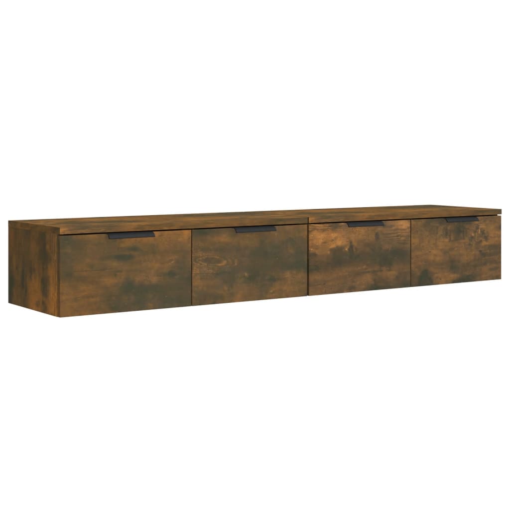 vidaXL Armarios de pared 2 uds contrachapada 68x30x20 cm Blanco, Negro, Roble Sonoma Mueble Almacenaje Estantería para Oficina, Estudio, Dormitorio Estantería/Librería/ mueble de Almacenamiento