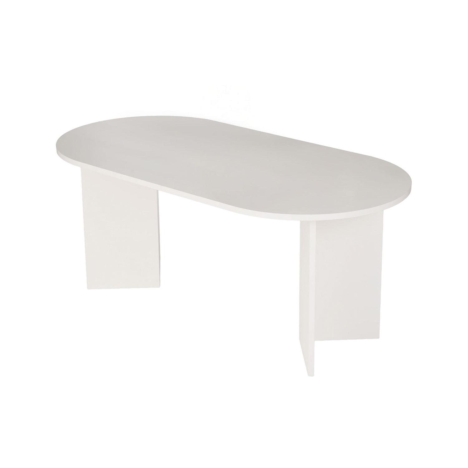 Mesa de comedor ovalada jacklyn natural y madera para hogar moderno mueble de almacenaje  - Homekit