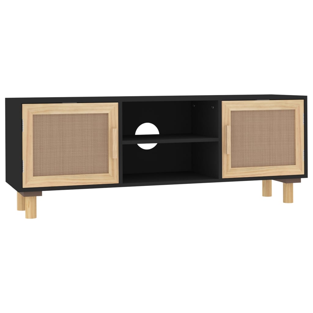 vidaXL Mueble para TV madera maciza pino ratán 105x30x40 cm, Mueble de Salon, Mueble TV, Mueble TV salon, Mesa de TV, Mueble tele
