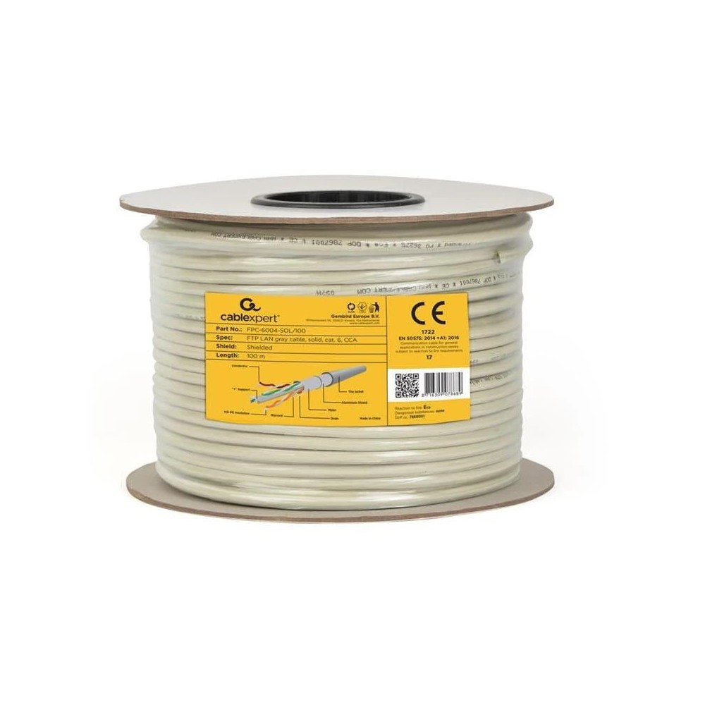 Gembird Cable LAN CAT6 FTP (CCA), sólido 100 m