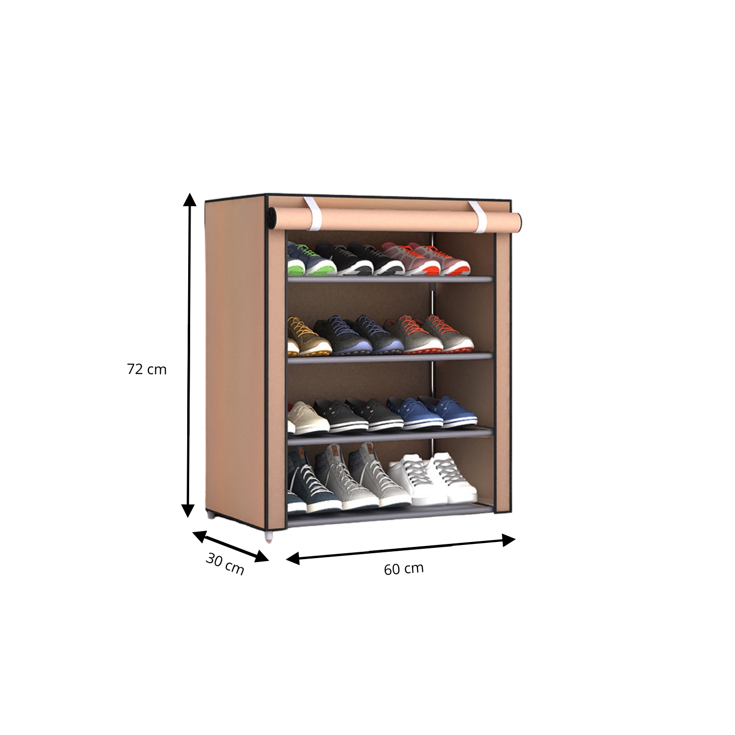 LUTODY - Zapatero, Organizador de Zapatos, Multinivel, Armario de zapatos, Textil de tela, Tubo de metal plegable, Zapatero Vertical, Compacto, Portátil para Entrada, Recibidor, Sala de Estar, Ligero, Resistente, Ahorra espacio