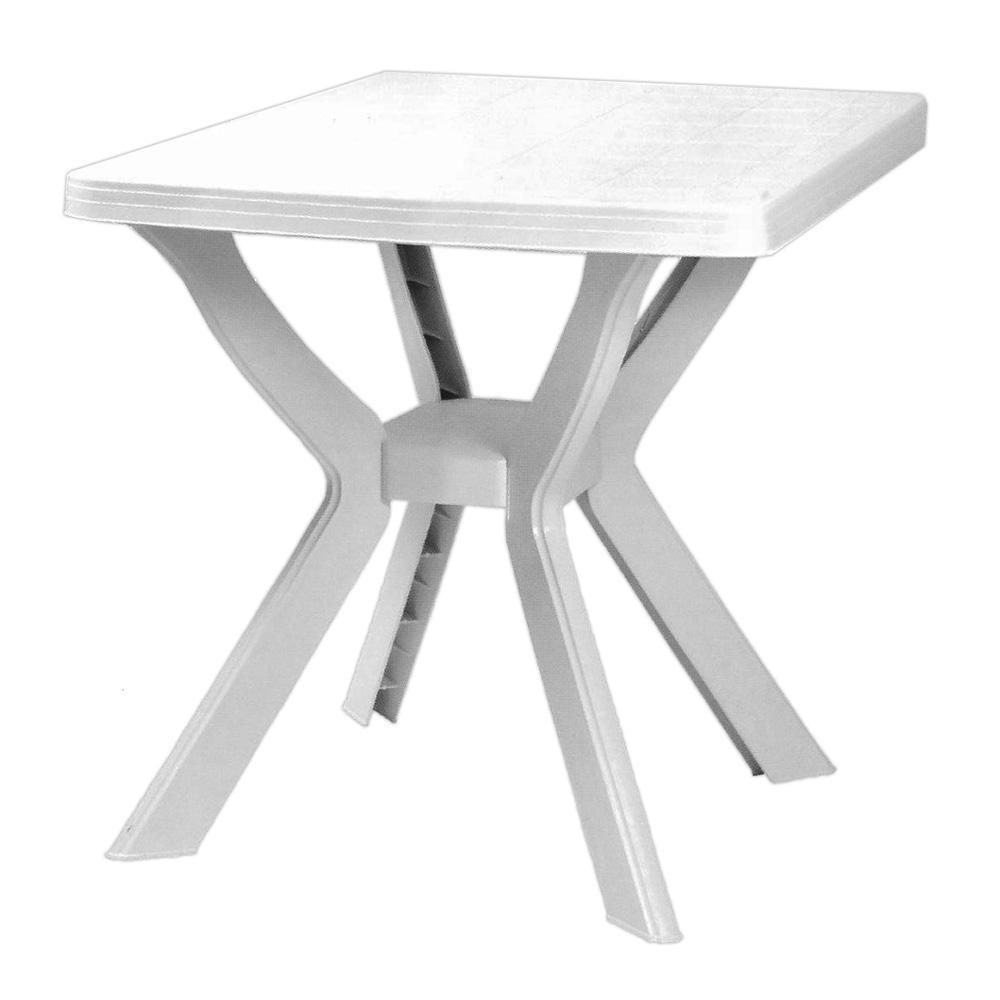 Mesa resina 70x70 cm blanca