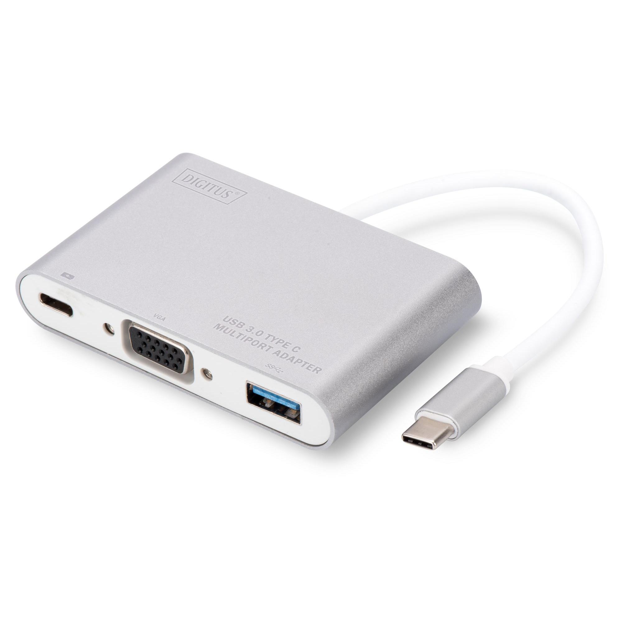Digitus Adaptador USB-C a VGA con Concentrador USB y Función de Carga