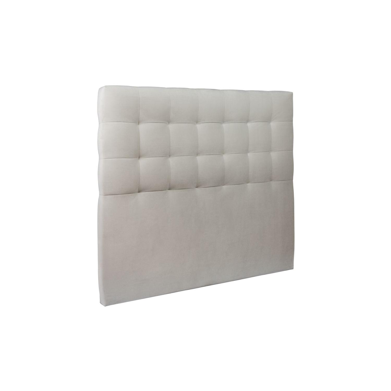 Cabecero acolchado de 140 cm - Tela de terciopelo gris claro