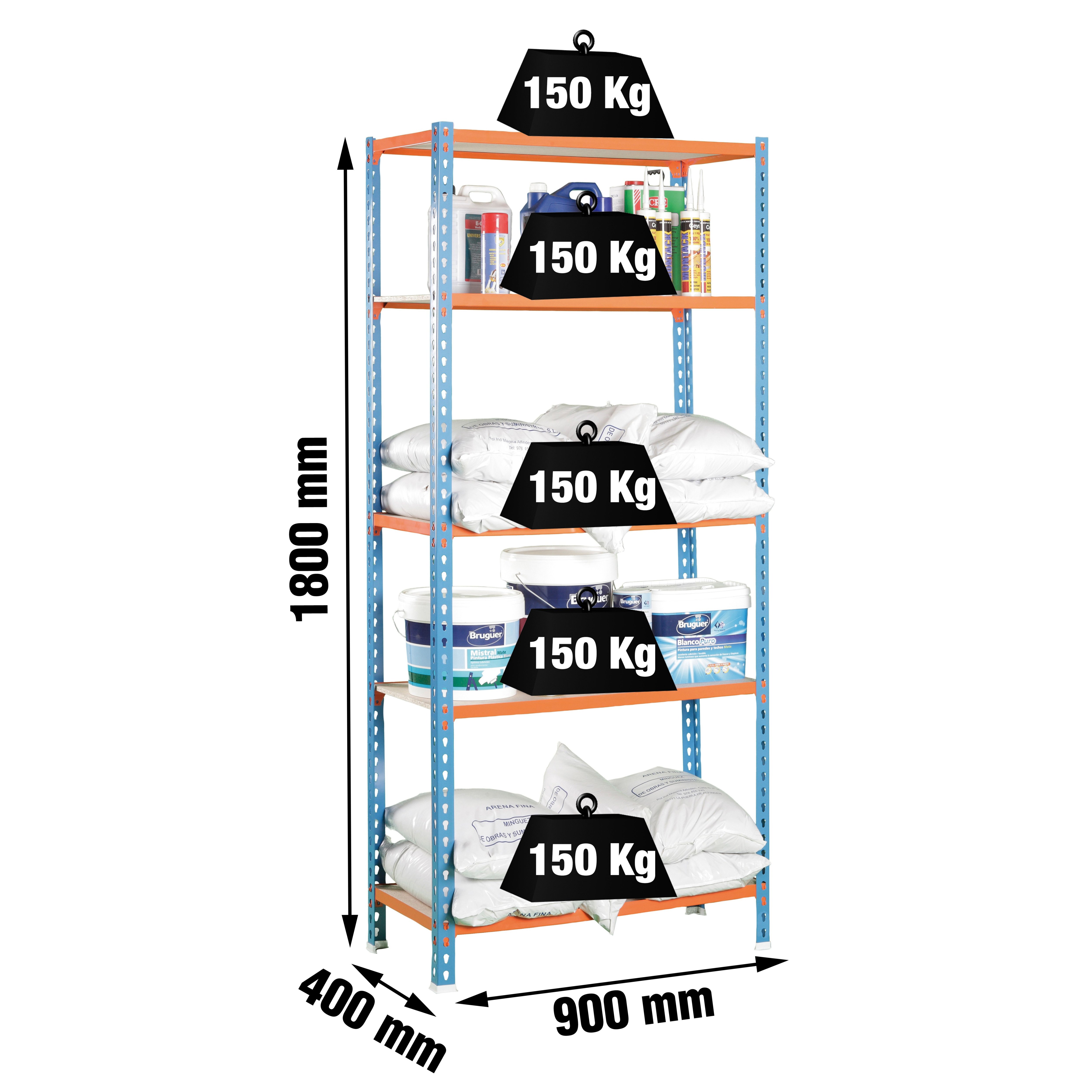 Estantería SIMONRACK SIMONRACK SimonrackMaderclick 5/400 azul/naranja/madera