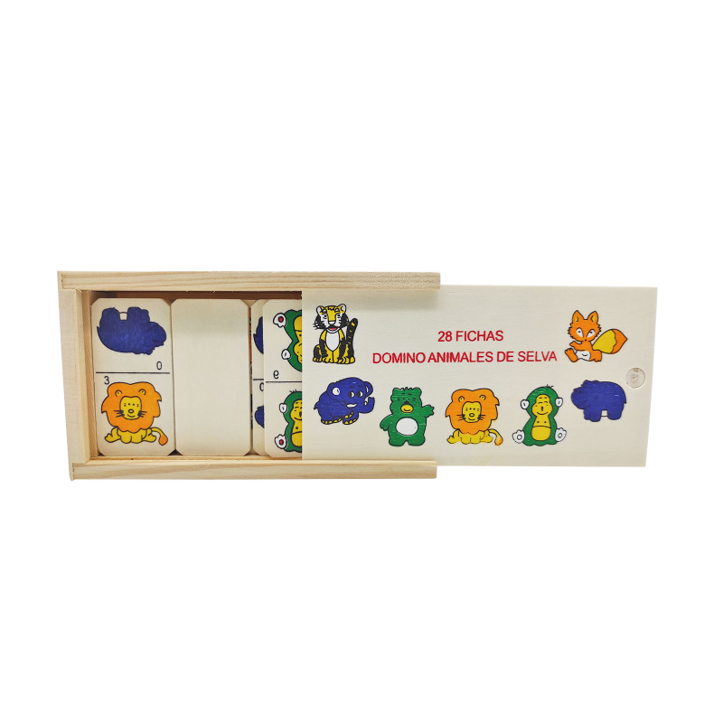 Tradineur - Dominó infantil de Frutas en caja de madera, 28 fichas, juego  de mesa tradicional para niños, diversión, 16,7 x 9,5
