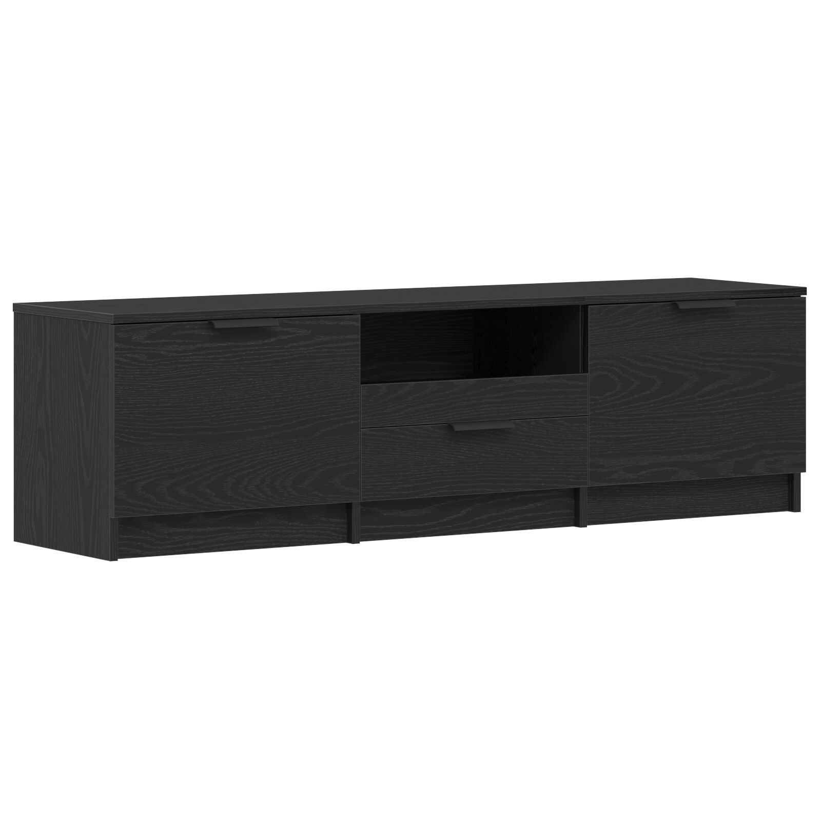 Gabinete para TV vidaXL - Roble Negro - 140x35x40 cm - Hecho de Madera Ingieniería