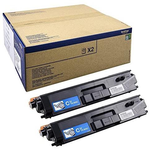 Brother TN900CTWIN - Pack de 2 unidades de tóner cian (duración estimada: 2 unidades x 6.000 páginas, según ISO/IEC19798)
