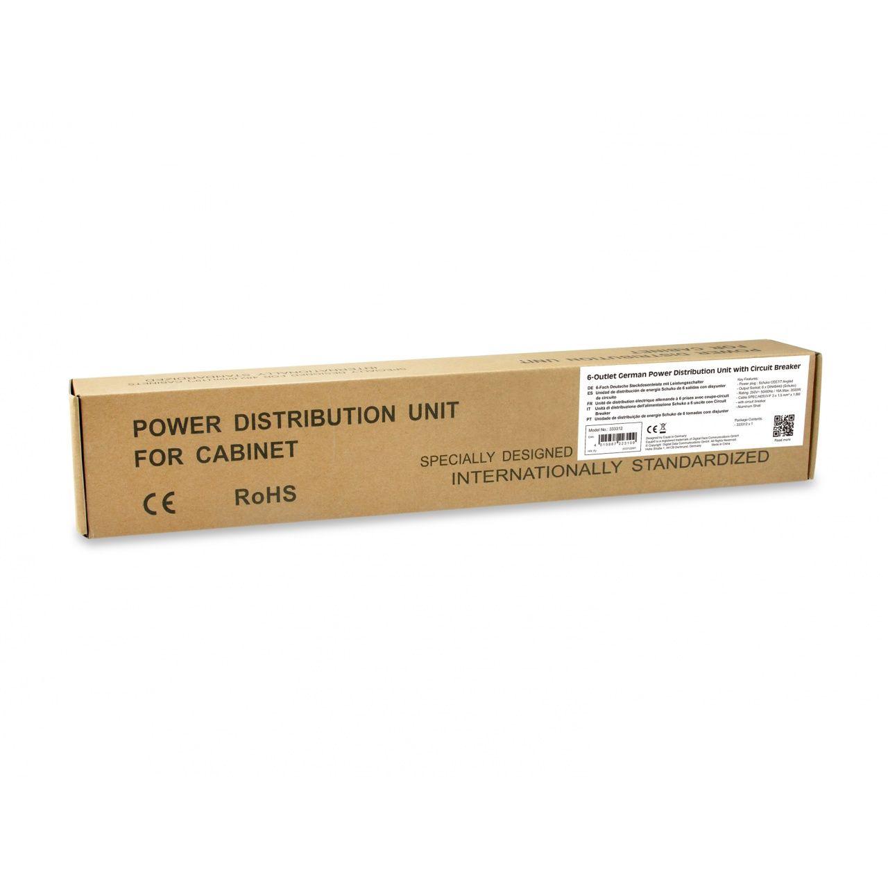 Equip - Regleta de corriente 333312 con 4 tomas Shucko, cable de 1,1 m y protección contra sobrecargas para hogar y oficina