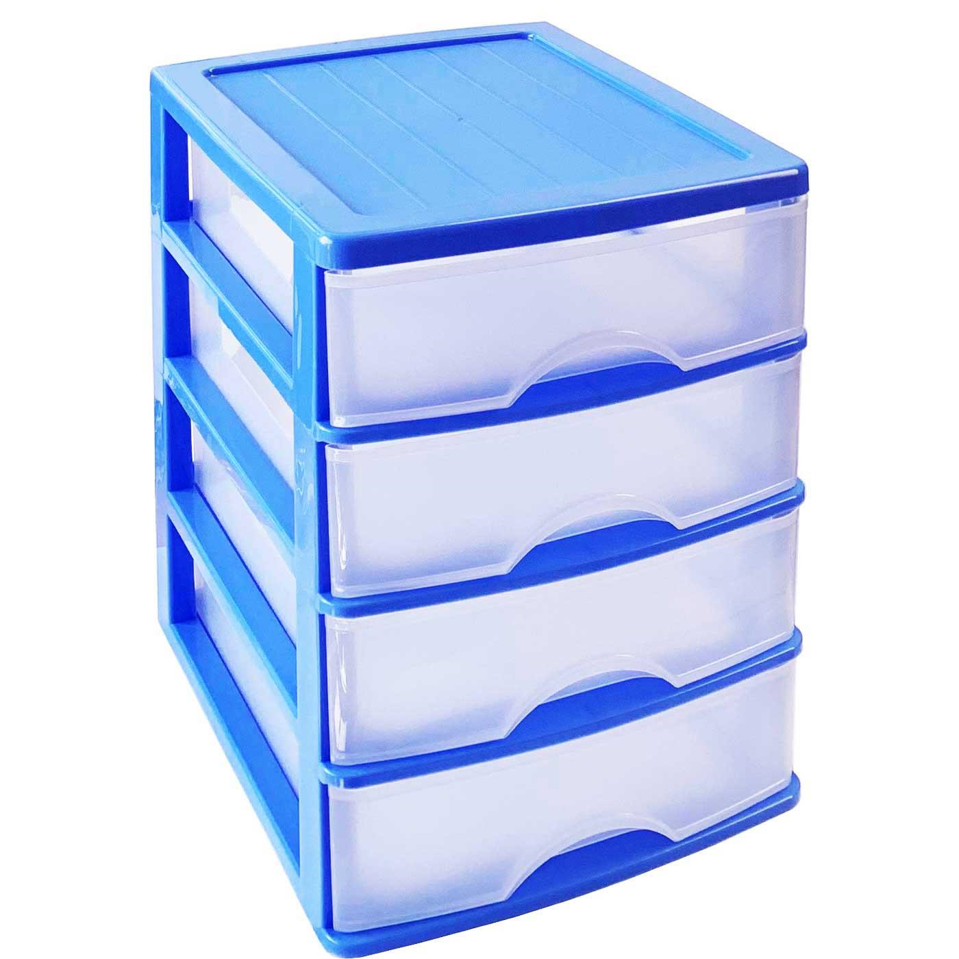 Tradineur - Caja de almacenaje plástico 4 L. Cesta, recipiente  almacenamiento objetos 14 x 26 x 17 cm